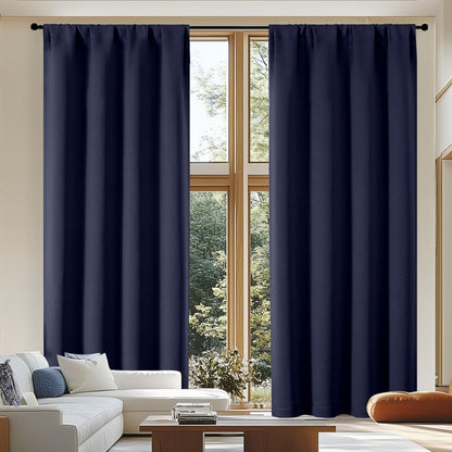 Simplebrand Ava Sage Green Blackout Curtains for Bedroom 63 Inch Length 2 Panels Set, Solid Thermal Insulated Energy Saving Rod Pocket Window Treatment Curtains Blackout Drapes, W40 x L63 Inch, Sage - Colors B