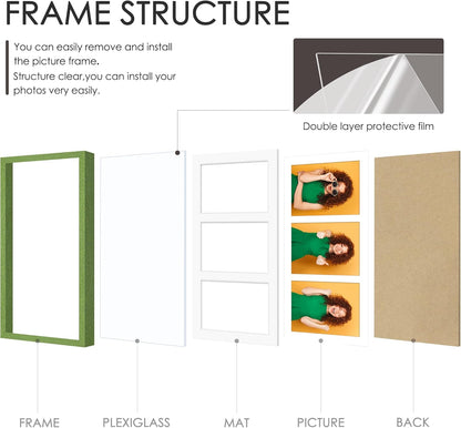 DUENPY 14x26 Collage Picture Frame 4x6 Collage Picture Frame Displays Twelve 4x6 inch Photos Available Horizontal Wall Mounting Display and Vertical Black - Colors B