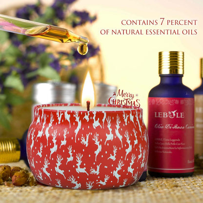 Candles Gift Set for Women, 4 Pack Scented Candles with 8% Essential Oils, 120H Long Lasting Aromatherapy Candles for Home Relaxation