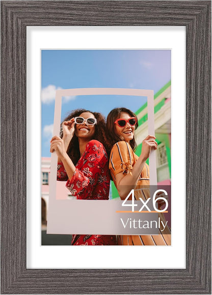 Vittanly 11x14 Picture Frame, Display Pictures 8x10 with Mat or 11x14 without Mat, Photo Frame for Wall Mounting, Black, 1 Pack - Colors B
