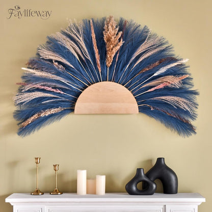 50pcs Pampas Grass 17in for Living Room Decor, Blush Pink Pampas Grass Decor, Fluffy Pink Flowers for Home Birthday Bathroom Baby Shower Wall Bow Decor(Blush & Cream & Pink)