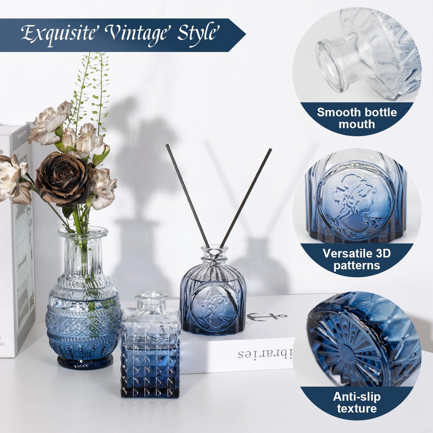 Clear Glass Bud Vase Set of 12 Pcs,Small Bud Vases in Bulk,Glass Crystal Flower Vases Table Centerpieces for Party Event Wedding Decor Baby Shower Decorations (Clear, 12 Pcs)