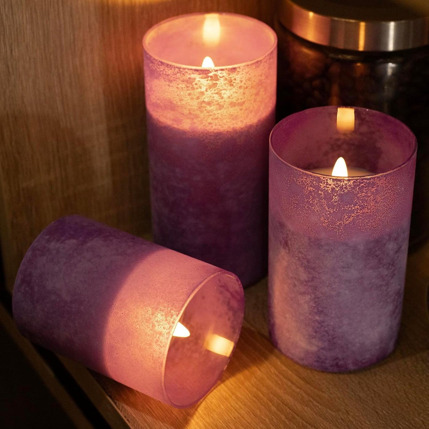 ANGELLOONG Flickering Flameless Candles, Realistic Battery Operated Candles with Remote and Timer, Set of 3 LED Candles for Room Fall Home Wedding Decor Centerpieces Table Party Valentines Decorations
