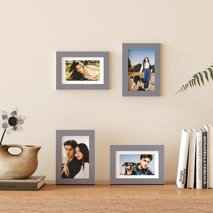 Egofine 12x16 Picture Frame Black, Covered by Plexiglass Made of Solid Wood, Display Pictures 9x12 and 11x14 with Mat or 12x16 Without Mat, for Wall Mounting Photo Frame - Colors B