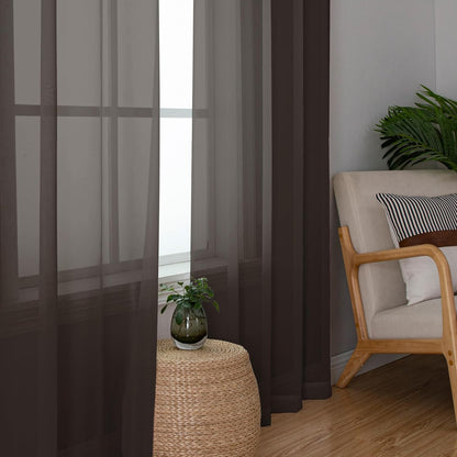 Chyhomenyc Sheer White Valances for Windows 2 Pack, Small Window Curtains for Living Room Bathroom Cafe Laundry Basement, Modern Top Dual Rod Pocket Voile Curtain, 42W x 14L inches, White - Colors B