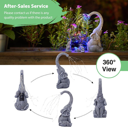 Goodeco Elephant Statue for Garden Decor with Gift Appeal - Ideal Gifts for Women, Mom or Birthdays, Beautifully Crafted Outdoor & Home Decor to Wow Your Guests (11" Elephant)