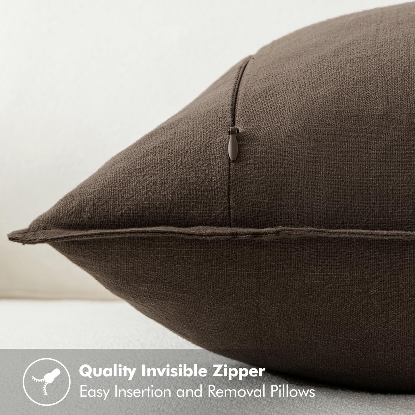 MIULEE Decorative Linen Euro Sham Pillow Covers 26x26 Cream White Boho Farmhouse Neutral Couch Throw Pillows for Bed Pack of 2 Accent Modern Pillowcase Sofa Livingroom Home Decor