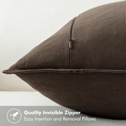 MIULEE Decorative Linen Euro Sham Pillow Covers 26x26 Cream White Boho Farmhouse Neutral Couch Throw Pillows for Bed Pack of 2 Accent Modern Pillowcase Sofa Livingroom Home Decor