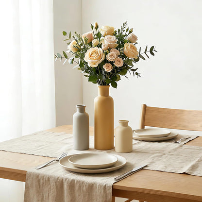 Modern Ceramic Vase Set of 5, Vases Home Decor Rustic Farmhouse Decorative Vase Pottery Vases for Bouquet Pampas Grass Dried Fresh Flowers, Table Living Room Kitchen Bedroom