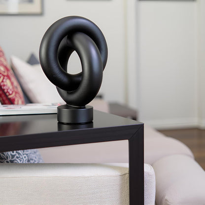 10" Modern Abstract Ribbon Decorative Sculpture, Knot Sculptures,Home Decor,Coffee Table Statues,Dining Living Room Desk Decor（White）