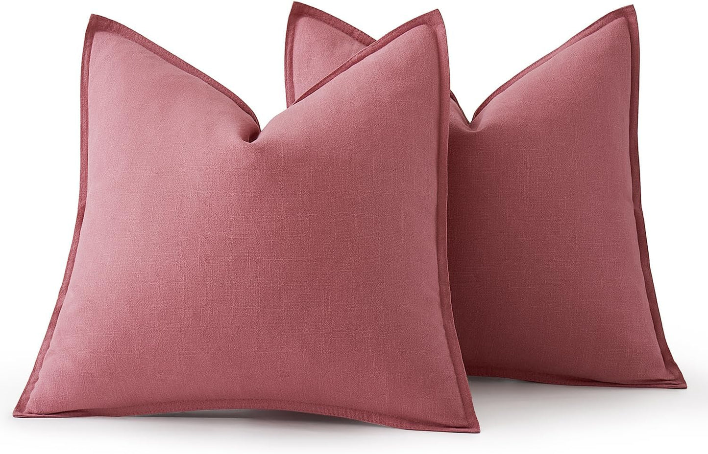 MIULEE Decorative Linen Euro Sham Pillow Covers 26x26 Cream White Boho Farmhouse Neutral Couch Throw Pillows for Bed Pack of 2 Accent Modern Pillowcase Sofa Livingroom Home Decor