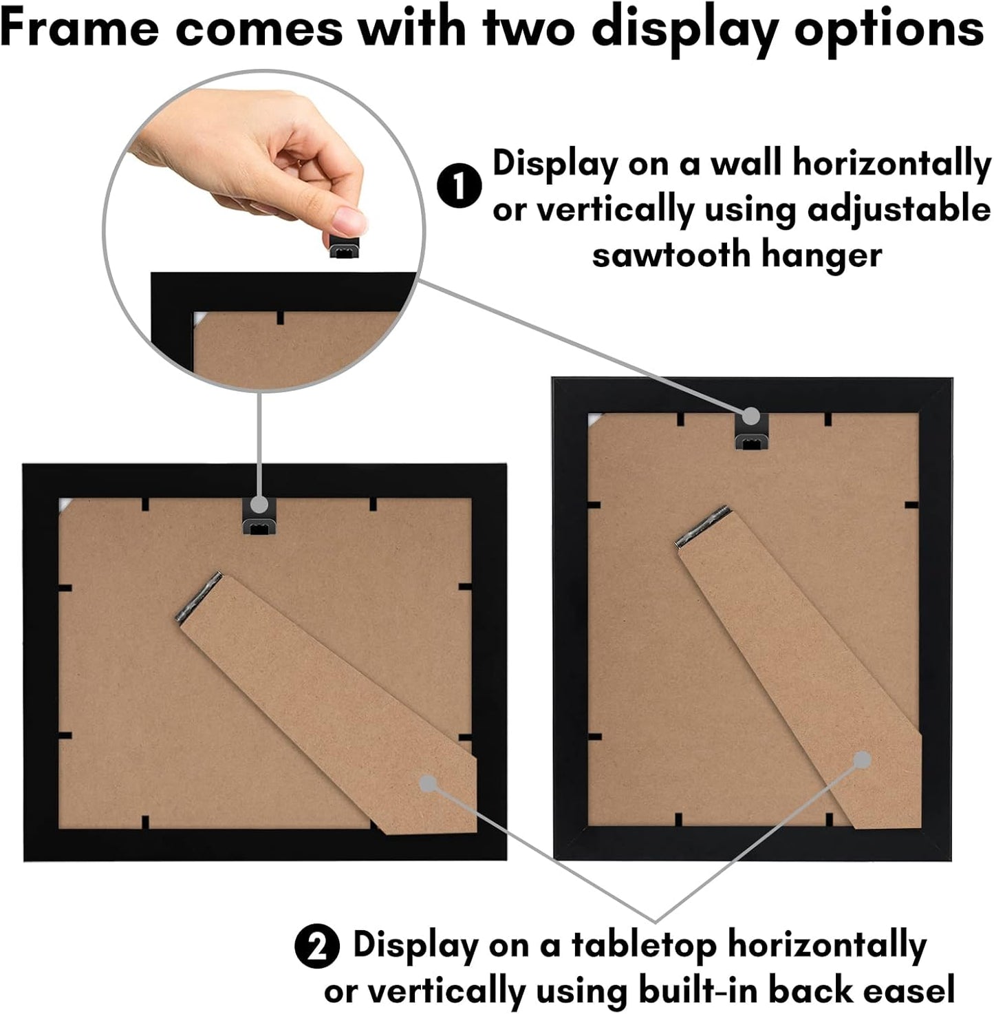 Americanflat 4x6 Collage Picture Frame with Shatter-Resistant Glass - Fits Five 4x6 Photos or Use as One 11x14 Picture Frame - Signature Collection - Collage Frames for Wall Display - Black