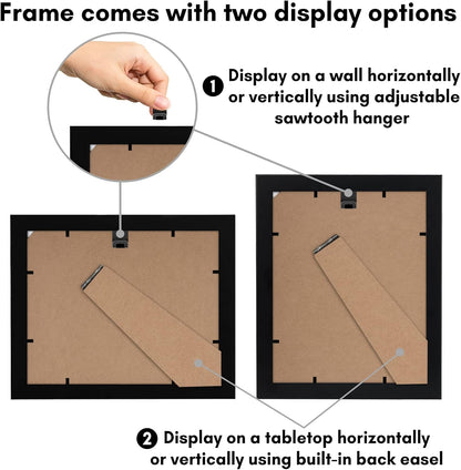 Americanflat 4x6 Collage Picture Frame with Shatter-Resistant Glass - Fits Five 4x6 Photos or Use as One 11x14 Picture Frame - Signature Collection - Collage Frames for Wall Display - Black