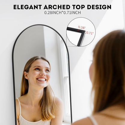 Simple Deluxe Arched Full Length Mirror, 71"x26"Large Floor Mirrors, for Wall Door Bedroom Bathroom Living Room (Gold)