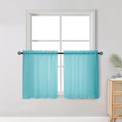 OWENIE Sheer Curtains 84 inches Long 2 Panels Set for Living Room/Bedroom, Rod Pocket Voile Sheer Panel Drapes, White, 2pcs, Each 42" W x 84" L - Colors A