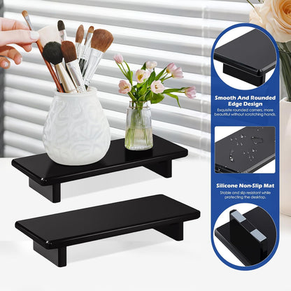 Chivalral Acrylic Bathroom Counter Tray: Water-Resistant Kitchen and Bathroom Tray Countertop Decor,Perfect for Soap Dish,Vanity,Plant,Candle Decor,and Riser Organizer-Small