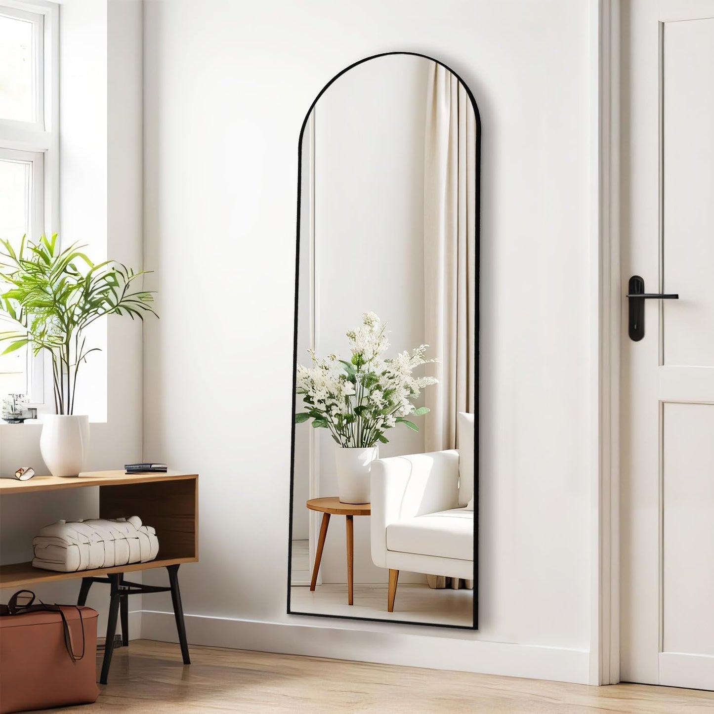Mirror Full Length, Upgraded 16"x59" Body Wall Mirrors with Shatter-Proof Glass, Floor Standing, Hanging or Leaning, Tall Mirror with Stand Aluminum Alloy Frame for Bedroom Cloakroom