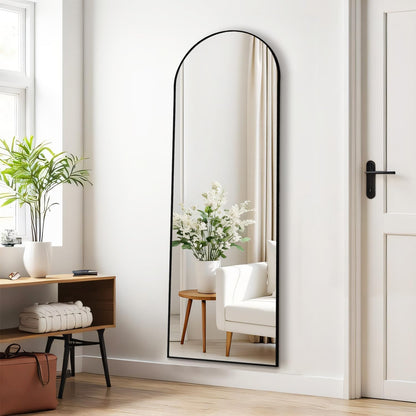 Mirror Full Length, Upgraded 16"x59" Body Wall Mirrors with Shatter-Proof Glass, Floor Standing, Hanging or Leaning, Tall Mirror with Stand Aluminum Alloy Frame for Bedroom Cloakroom