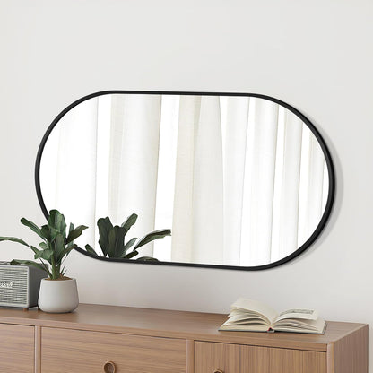 Fabuday Black Arch Bathroom Mirror for Wall - 20x28 Arched Mirror for Over Sink, Metal Framed Mirror for Hanging in Living Room, Bedroom, Entryway, Hallway