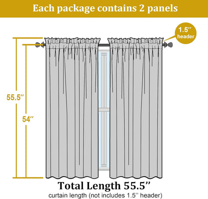 OWENIE Sheer Curtains 84 inches Long 2 Panels Set for Living Room/Bedroom, Rod Pocket Voile Sheer Panel Drapes, White, 2pcs, Each 42" W x 84" L - Colors B