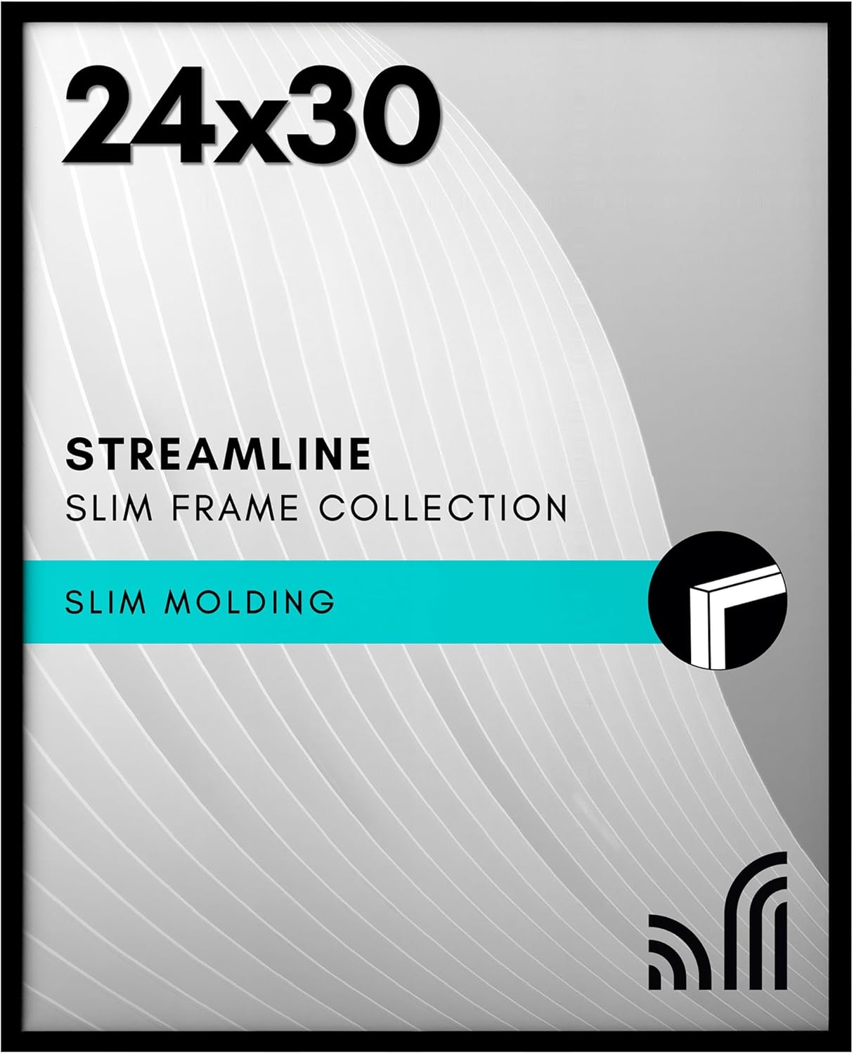 Americanflat 24x36 Poster Frame with Polished Plexiglass - Streamline Collection - Thin Border Picture Frame for Wall Display - Hanging Hardware Included - Black - Colors A
