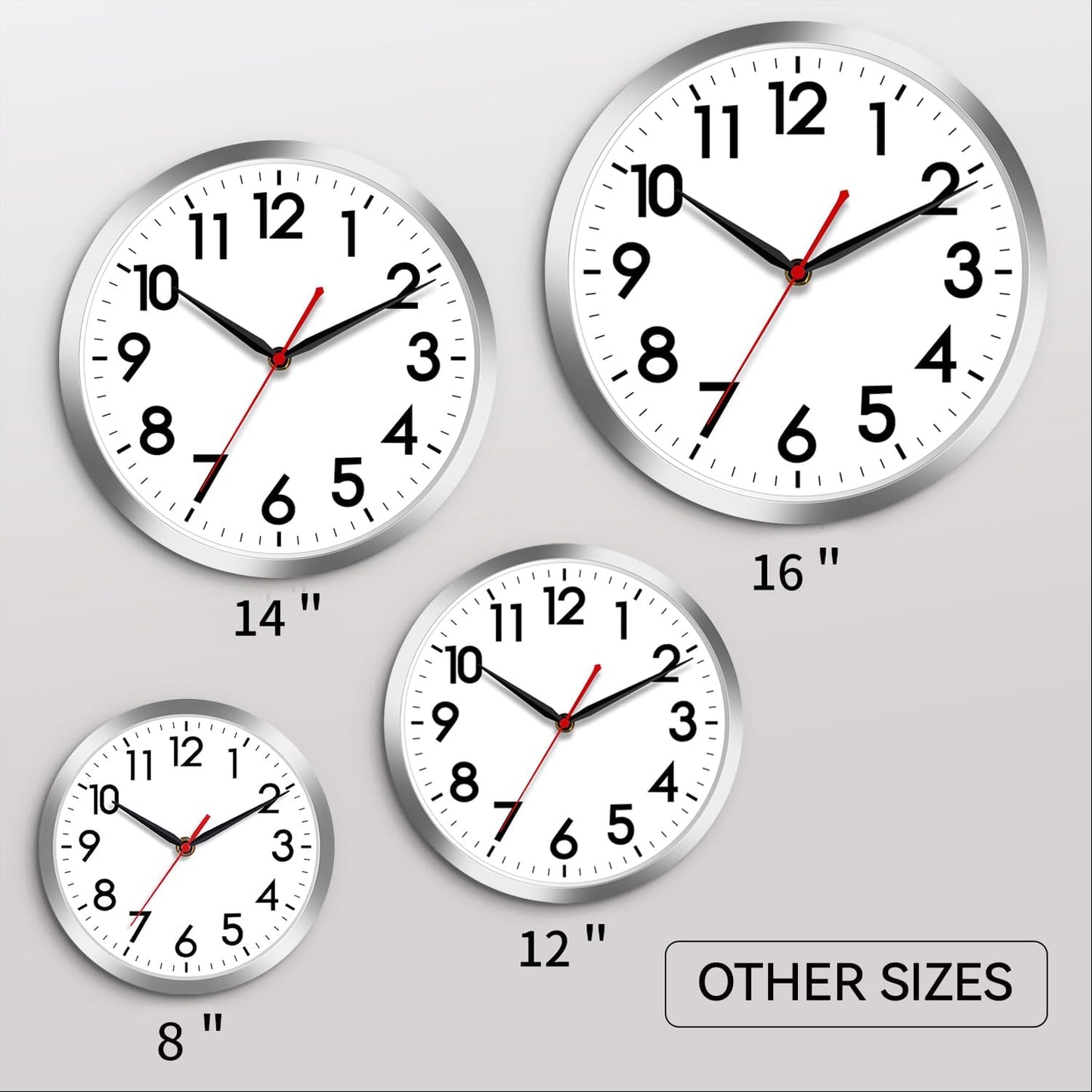 AKCISOT Wall Clock, Modern Small Wall Clocks Battery Operated 8 Inch, Silent Non-Ticking Analog Classic for Office, Home, Bathroom, Kitchen, Bedroom, School(Black)