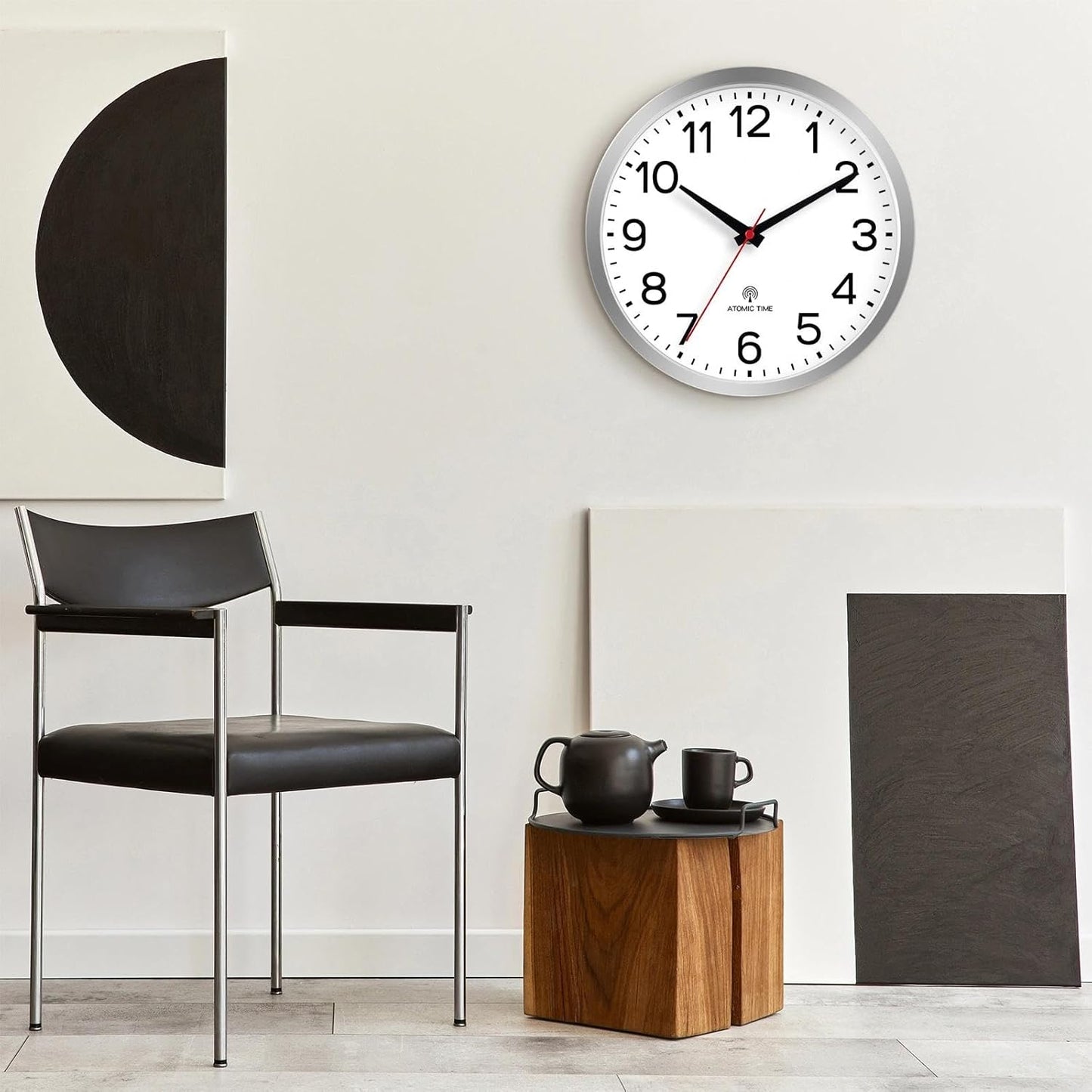 AKCISOT Wall Clock, Modern Small Wall Clocks Battery Operated 8 Inch, Silent Non-Ticking Analog Classic for Office, Home, Bathroom, Kitchen, Bedroom, School(Black)
