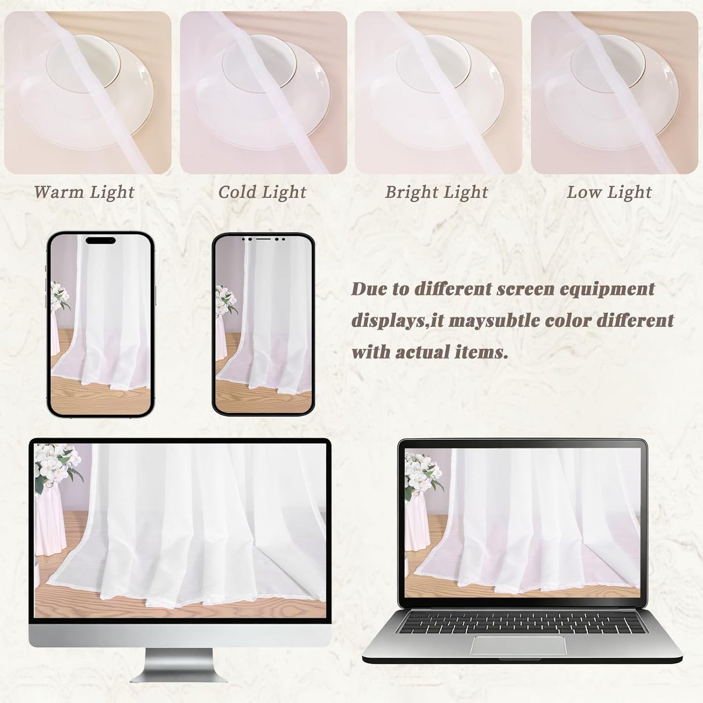 Showgeous 1 Panel White Window Scarf Valance Sheer Curtain Scarf 55" x 216" Extra Long Topper Window Treatment Swag Curtain Drapes for Wedding Canopy Bed Curtains Scarves for Party Ceremony Home Decor