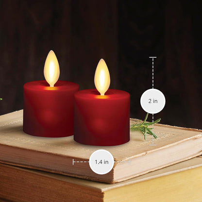 Luminara Flickering Flameless Pearl Ivory Tealights - Warm LED Light Flame Votives - Battery Operated Decor for Dining Room Table Centerpieces, Fireplace Mantel, Dinner Party, Reception - Set of 4