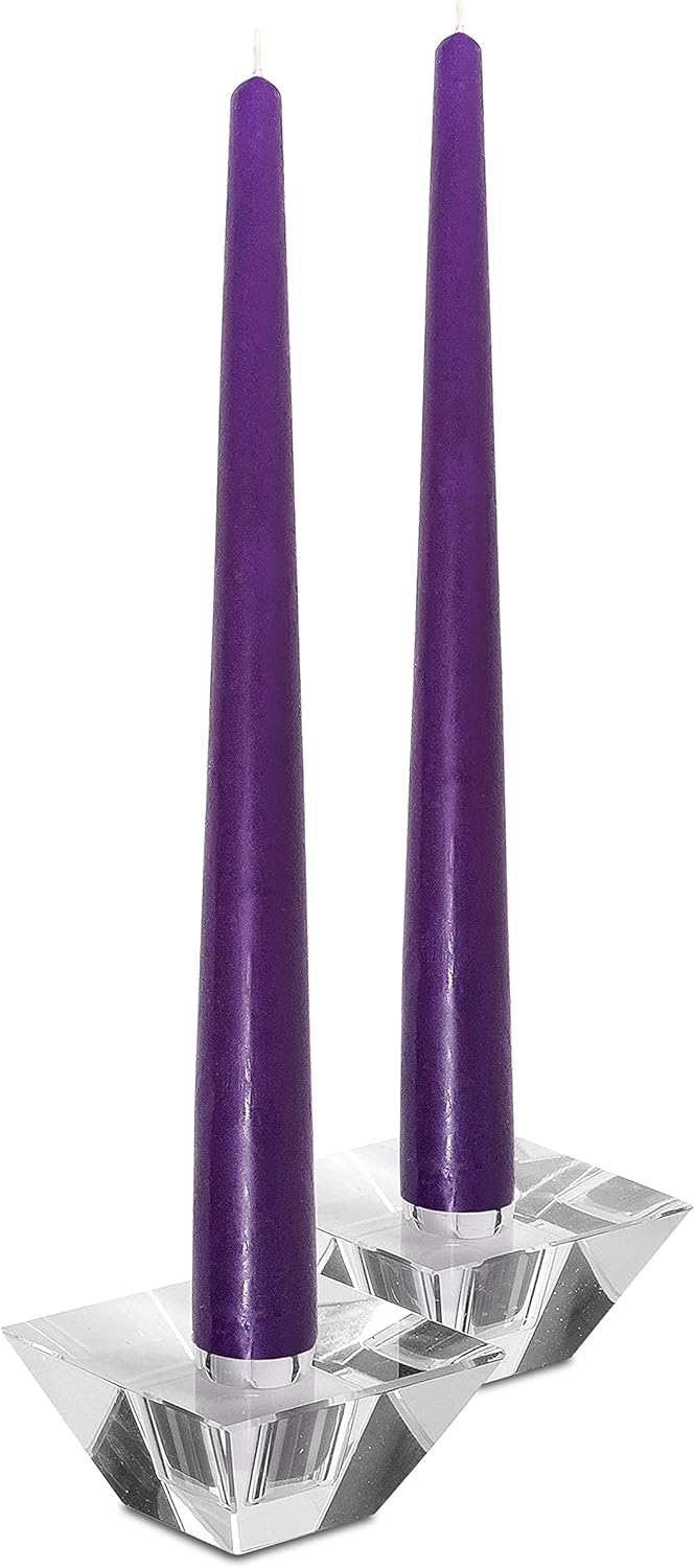 Hyoola Tall Taper Candles - 10 Inch Metallic Gold Unscented Dripless Taper Candles - 8 Hour Burn Time - 4 Pack