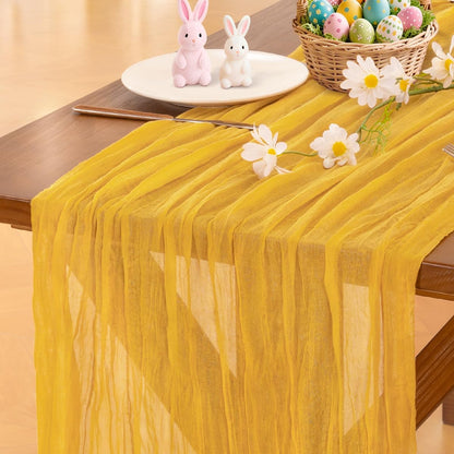Socomi 3pcs Sage Green Cheesecloth Table Runner Summer Boho Rustic Gauze 120 inch 10FT Cheese Cloth Sheer Runner for Wedding Party Baby Shower Home Decor Holiday Decorations