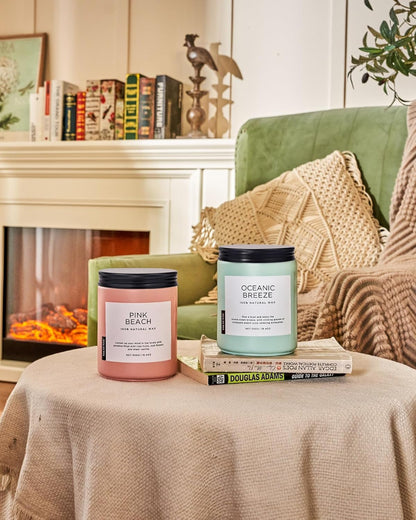 M&SENSE Eucalyptus & Mint Scented Jar Candle, Large 19.4oz Natural Soy Wax, 110-Hour Long Lasting Non-Toxic Clean Burning, Fresh Smelling Home Aromatherapy for Spa Stress Relief, Gifts for Men Women