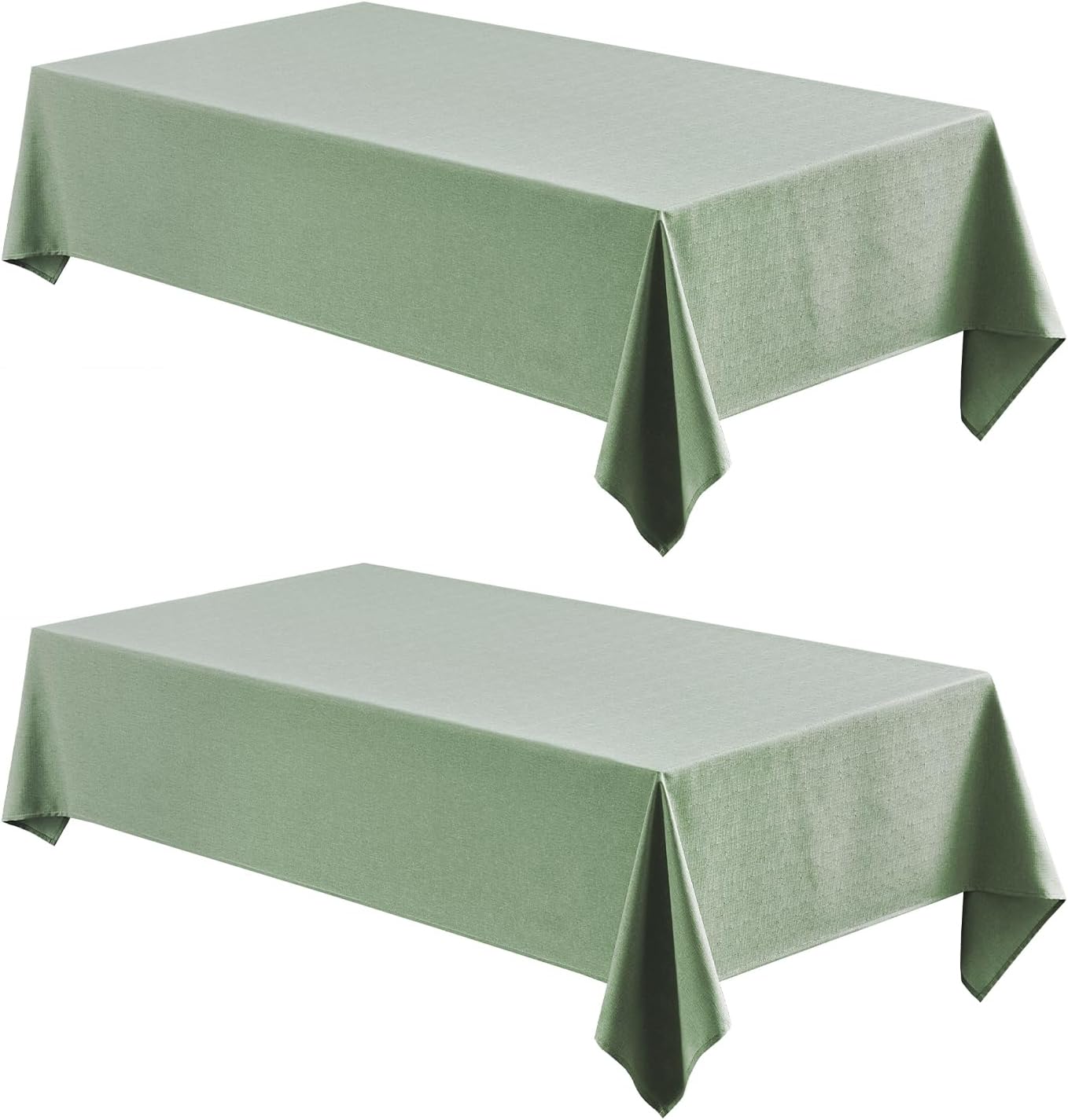 Veblandy Rectangle Tablecloth Waterproof Linen Textured Table Cloth Stain and Wrinkle Resistant Washable, Decorative Fabric Table Cover for Dining, Party and Camping (Sage Green, 52 * 70)