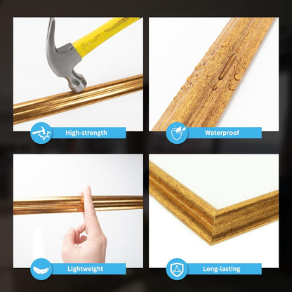 Art3d Pre-Cut Wall Molding Set of 6 pcs, Ready-to-Assemble Wainscoting Panels for Interior Wall Décor Living Room Bedroom Accent Wall - Installed with Glue, 3 Top 3 Bottom