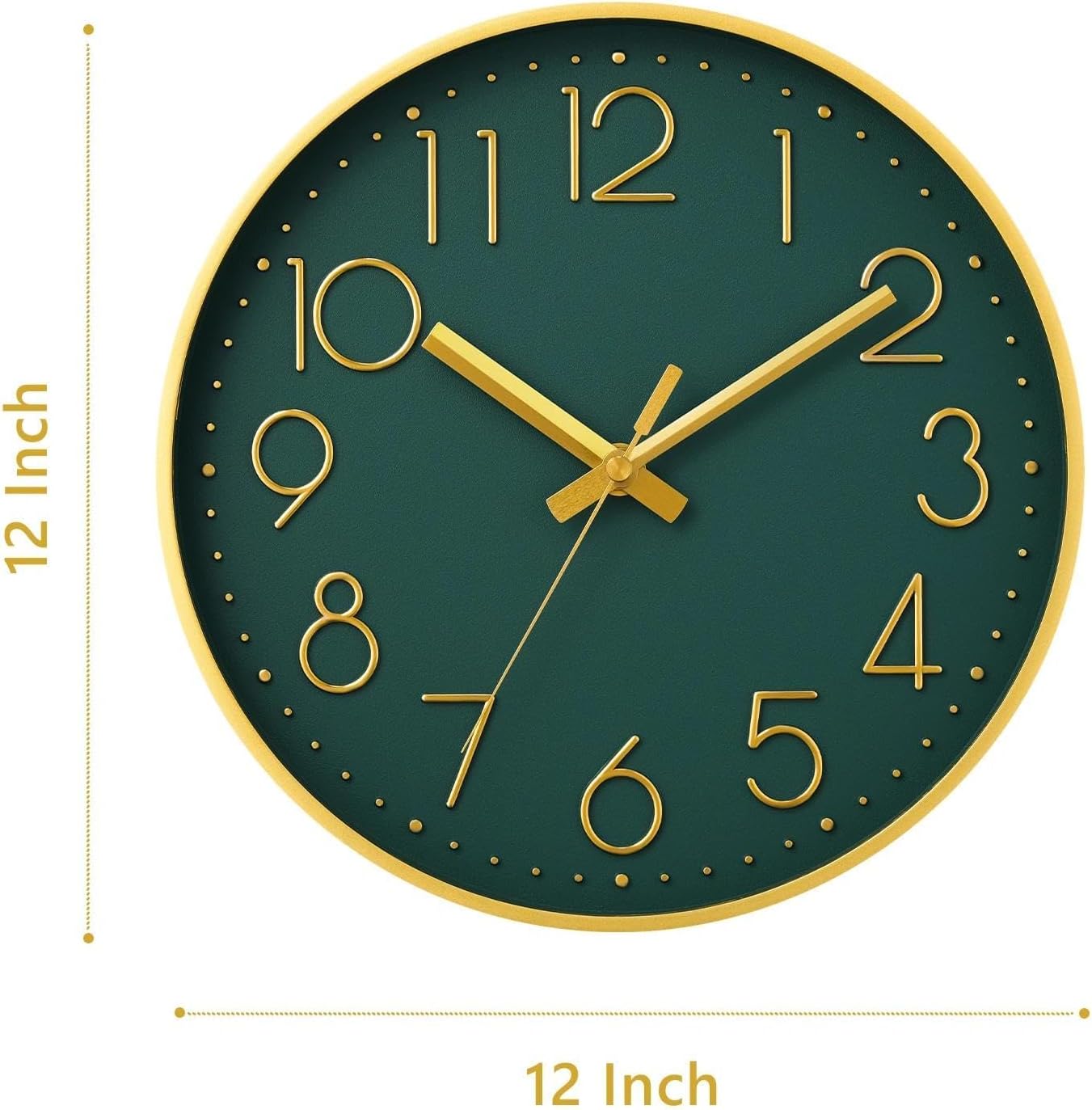 DAXSMY Wall Clock - 8 Inch Silent Non-Ticking Modern 3D Wall Clocks Battery Operated - Decorative Clock for Kitchen, Home Office, Bathroom, Bedroom(Rose Gold)