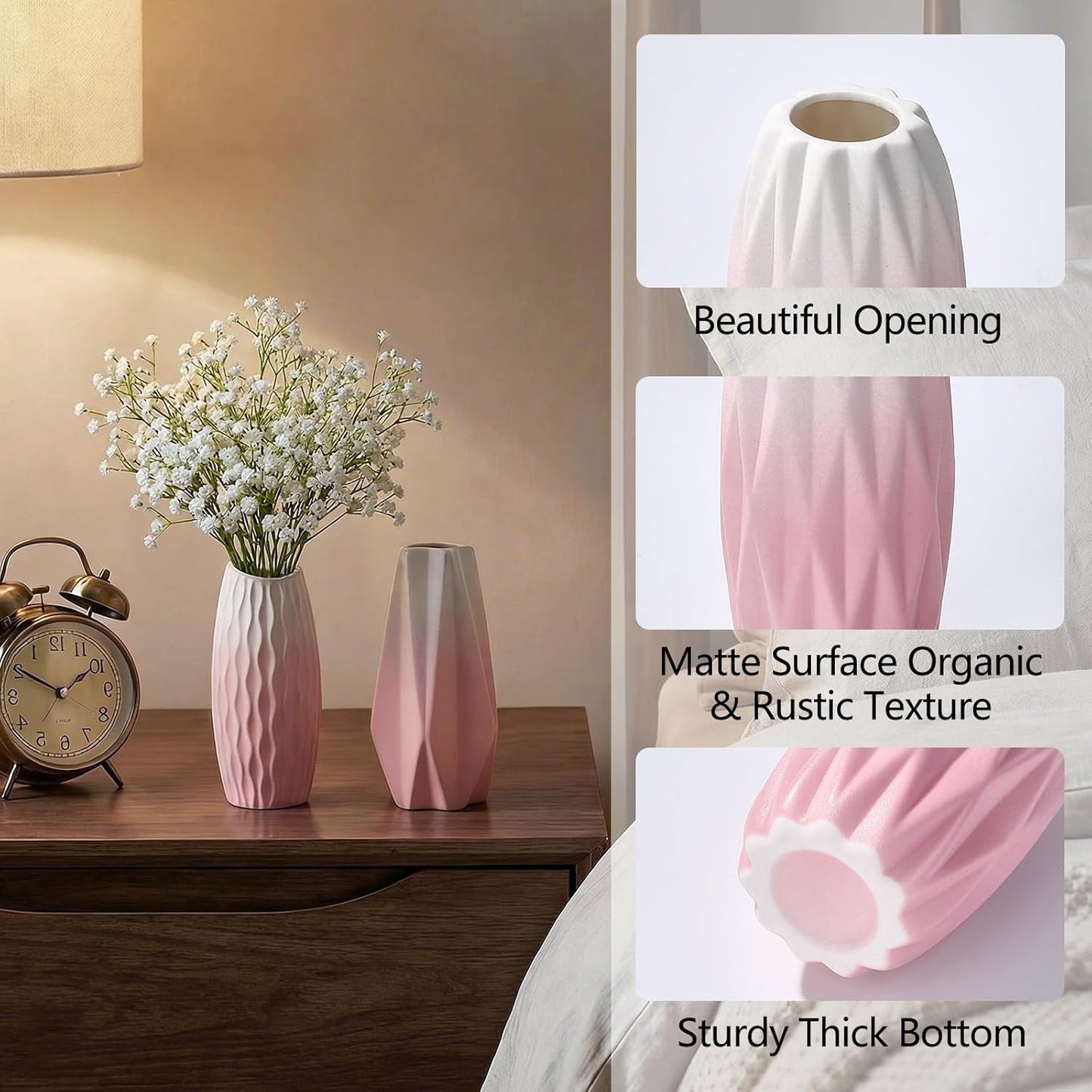BEAHOT Ceramic Bud Vases Set of 12 - Matte Mini White Jars Bulk | Small White Ceramic Vases for Centerpieces, Wedding Floral Arrangements, DIY Crafts & Boho Table Decor (No Repeating Designs)