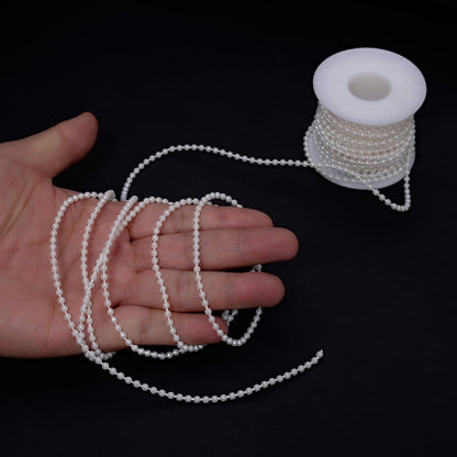 3mm Millet Beads Crafts Faux Pearl Beads Garland Pearl Bead Roll Strand of Pearls to Decorate Floral Centerpieces Wedding Party Favor Christmas Tree(33 Feet Ivory)