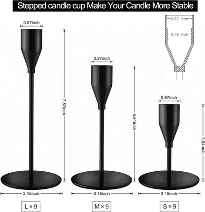 French Gold Taper Candle Holders for Wedding Table Centerpiece,Tall Taper Candlestick Holders Bulk Set of 6,Metal Candle Stick Holders for Dinning or Mantel Centerpiece,Party Home Decor