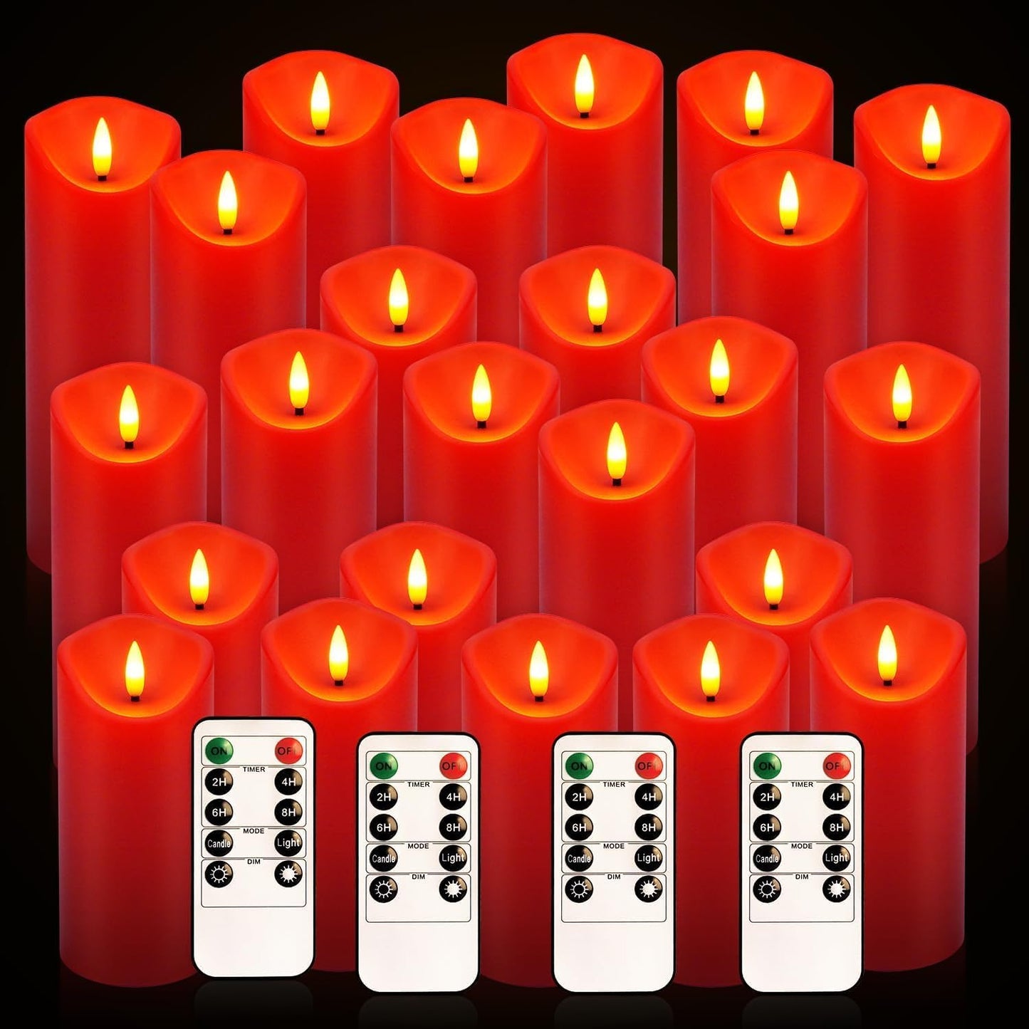 48- Pack of 3 Sizes of LED Flameless Candles.This Candle is Suitable for café, Fancy Restaurant, Bookstore and Other Scenes to Create a Relaxing and Romantic Atmosphere.