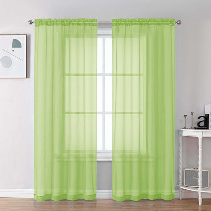 Chyhomenyc Sheer White Valances for Windows 2 Pack, Small Window Curtains for Living Room Bathroom Cafe Laundry Basement, Modern Top Dual Rod Pocket Voile Curtain, 42W x 14L inches, White - Colors A