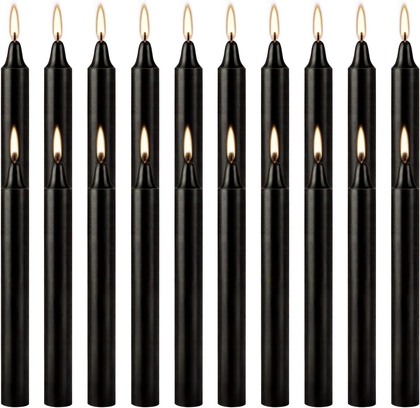 30-Pack 10-Color Taper Candles - 10 Inch Dripless & 10-Hour Burn｜Wedding/Birthday/Home Decor with Premium Wax
