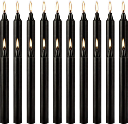 30-Pack 10-Color Taper Candles - 10 Inch Dripless & 10-Hour Burn｜Wedding/Birthday/Home Decor with Premium Wax