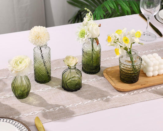 36pcs Glass Bud Vase Bulk Set, Clear Small Glass Vases for Flowers, Vintage Flower Vases in Bulk for Centerpieces, Wedding Decorations,Table Decor