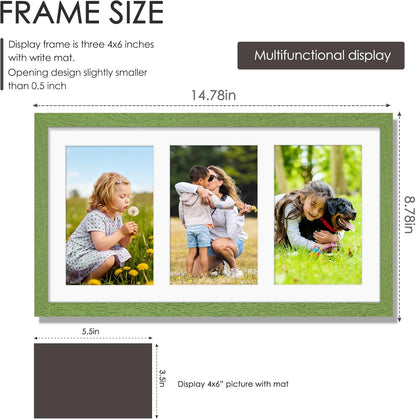 DUENPY 14x26 Collage Picture Frame 4x6 Collage Picture Frame Displays Twelve 4x6 inch Photos Available Horizontal Wall Mounting Display and Vertical Black - Colors A