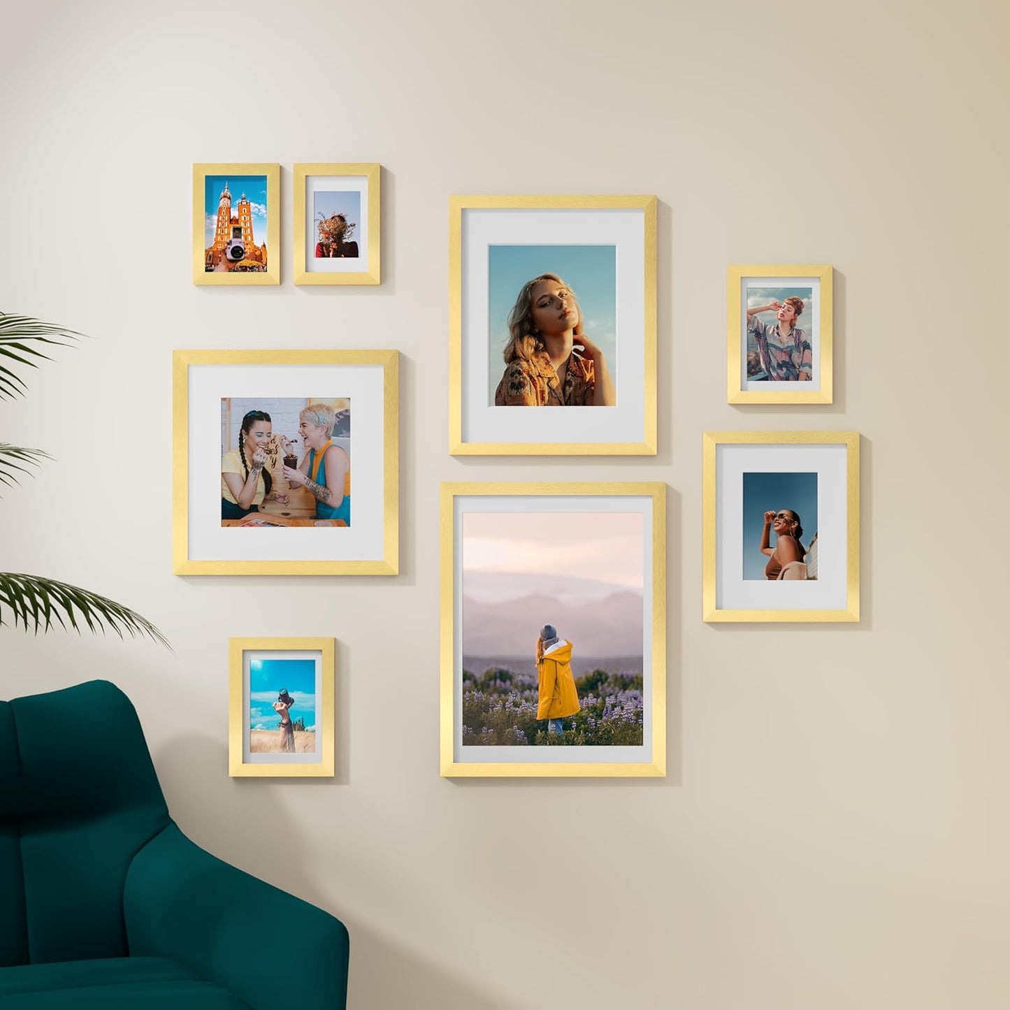Vittanly 11x14 Picture Frame, Display Pictures 8x10 with Mat or 11x14 without Mat, Photo Frame for Wall Mounting, Black, 1 Pack - Colors A