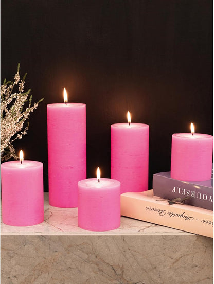 CANDWAX 3x4 inch Pillar Candles Set of 3 – Unscented Dripless Rustic Dark Blue Candles for Room Decor, Weddings, Centerpieces