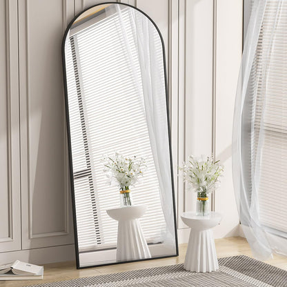 Koonmi 30"x71" Arched Full Length Mirror, Gold Large Floor Mirror with Aluminum Alloy Frame, Standing Hanging or Leaning Wall-Mounted Full Body Mirror for Living Room and Bedroom