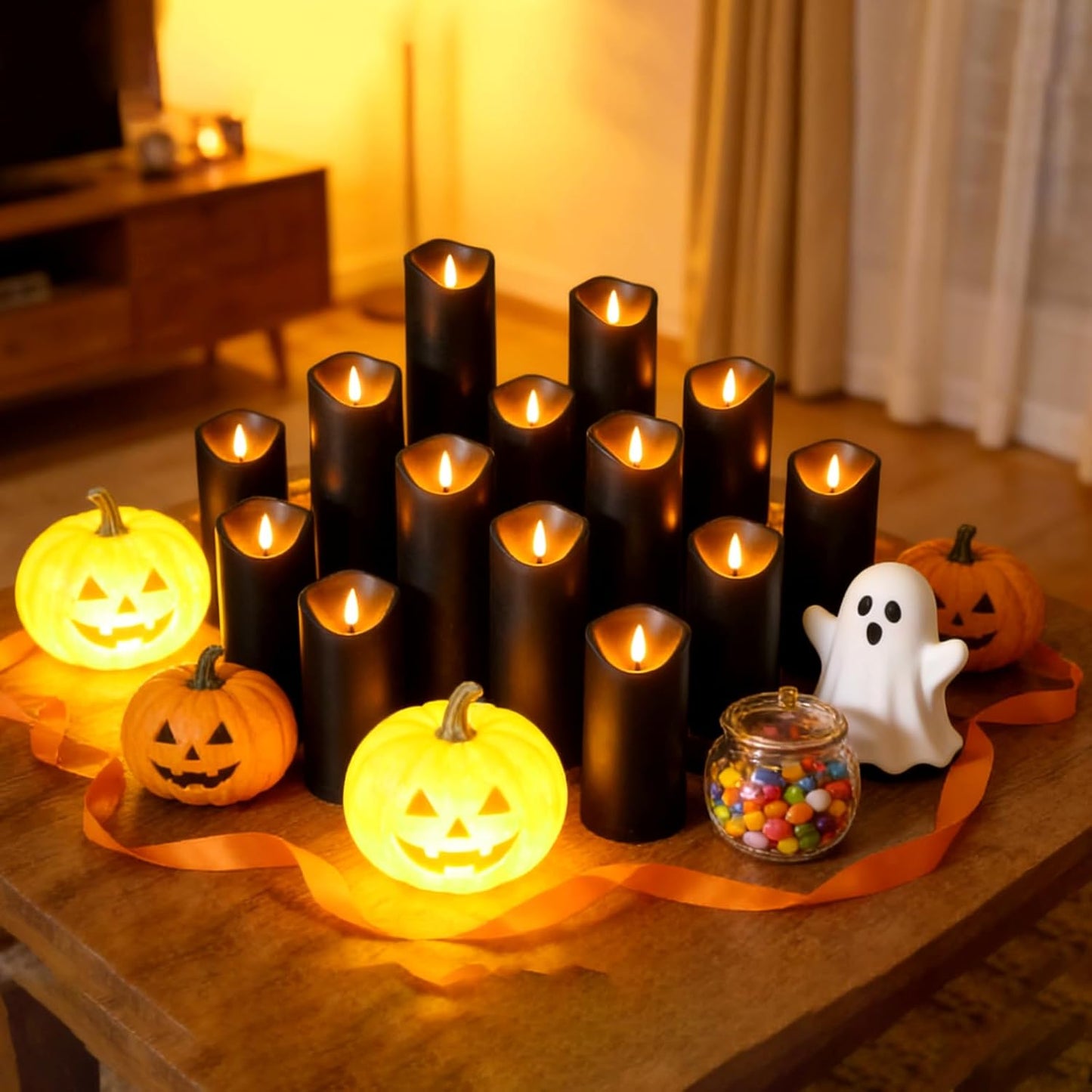 kakoya Flickering Flameless Candles Battery Operated with Remote and 2/4/6/8 H Timer Acrylic Led Pillar Candles Pack of 9 (appr D2.3"xH5.5"6.5"7.5")with Realistic 3D Wick Candles for Home Decor(White)