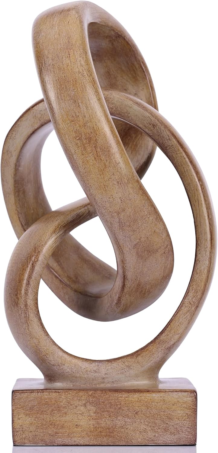 Modern Abstract Knot Sculpture, Artistic Mobius Inspired Resin Decor, Elegant Home and Office Decor, Perfect for Shelves, Desktops, and Mantles, Ideal Gift for Birthdays, Housewarmings (Black)
