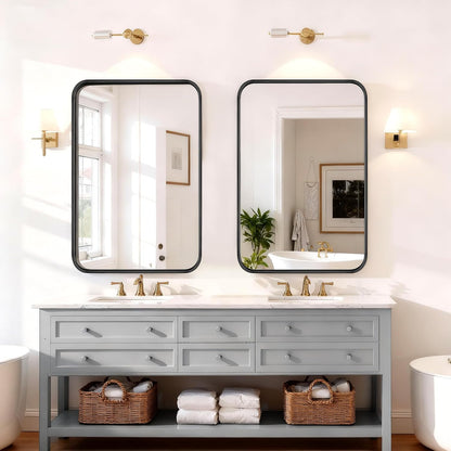 Round Wall Mirror 30 Inch Gold Vanity Mirror with Metal Frame, Modern Circle for Bathroom, Entryway, Bedroom, Living Room, Wall Mounted Decorative Mirrors